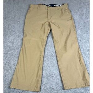 Eddie Bauer Tech Chino Pant Mens 40 x 30 Khaki Nylon Spandex Stretch Performance